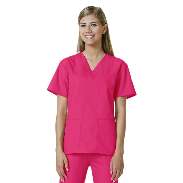 Core by Maevn Women's V-Neck Solid Scrub Top