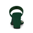 thumbnail image 2 of BLISSFUL STEP Women's Dual Clear Strap Block Heels Mules Slides Sandals Green 10, 2 of 6