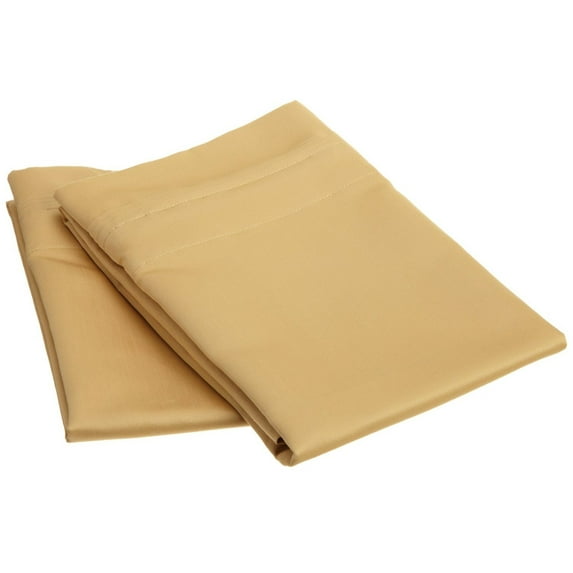 1000-Thread Count 100% Egyptian Cotton Classy Solid Pillowcase Set Gold / King