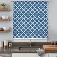 thumbnail image 5 of Blue Moroccon Sheer Curtains 108" Extra Long, Middle Century Minimalist Rustic Geometric Light Filering Curtains, Privacy Drapes Simi Floor to Veiling Curtain for Living Room Bedroom Window Treatment, 5 of 9