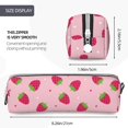 thumbnail image 3 of Fotbe Strawberries Pattern Leather Pencil Case, Pencil Pouch with Durable Zipper, Compact and Stylish Organizer for Stationery, Art Supplies, Travel Essentials, 3 of 7