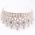 thumbnail image 3 of Milisente Queen Crowns For Women Large Crystal Bridal Wedding Tiaras With Sparkling Rhinestones(Gold), 3 of 6