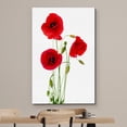 thumbnail image 3 of HFDF Canvas Print Wall Art Red Poppy Flowers on White Wood Panels Nature Wilderness Digital Art Realism Chic Colorful Multicolor Ultra for Living Room, Bedroom, Office - 20x24inch Framed, 3 of 7