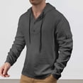 thumbnail image 2 of CONZONE Hoodies For Men Long Sleeve Drawstring Hooded Sweatshirts For Men Solid Color Cozy Fall Winter Pullover Mens Hoodies With Pocket, 2 of 9