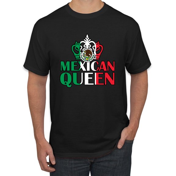 Wild Bobby Mexican Queen Latin Pride Men Graphic Tee, Black, Small
