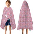 thumbnail image 3 of Pink Cartoon Unicorn Dessert Pattern Hooded Bath Towel，50"x30" for Ages 3 To 12 Kids, Quick Dry Lightweight Soft Microfiber Hood Beach Towel Cover Up for Kids, 3 of 7