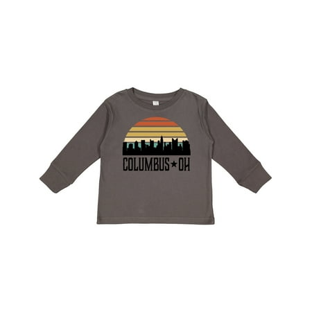 

Inktastic Columbus Ohio Skyline Vintage Gift Toddler Boy or Toddler Girl Long Sleeve T-Shirt