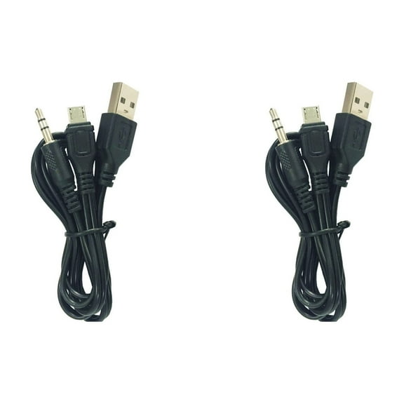 PVC MicroUSB 5Pin to 3.5mm Auxes and USB Power Splitter Cable for Electronics Connectivitys