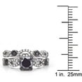 thumbnail image 2 of MyDiamondBox Sterling Silver 1 1/2CTTW TDW Black and White Diamond Bridal Ring Set - For Women and Girls, 2 of 3