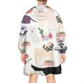 thumbnail image 2 of Wearable Oversized Blanket,Cartoon Dog and Flower Wearable Blanket Hoodie for Adults,Cozy Hooded Blankets with Super Pockets,Super Warm Fuzzy Pullover for Women & Men, 2 of 6