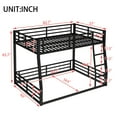 thumbnail image 5 of Full XL Over Queen Bunk Beds, SYNGAR Heavy Duty Bunk Beds for Teens, Floor Bunk Bed Frame with Safety Guardrail & Ladder, No Box Spring Needed, Black, 5 of 10