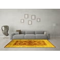 thumbnail image 3 of Ahgly Company Machine Washable Indoor Round Oriental Yellow Industrial Area Rugs, 3' Round, 3 of 4