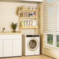 thumbnail image 5 of LUVODI 3-Tier Firm Bamboo High Over Toilet Shelf Rack Bathroom Laundry Organizer Storage Shelf Rack, 5 of 11