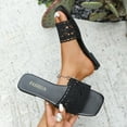 thumbnail image 5 of Censtreet Women's Flat Sandals Fashion Slides With Soft Leather Slippers for Summer, 5 of 8