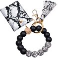 thumbnail image 1 of TRAHOO-Keychain Bracelet Wristlet, Silicone Beaded Key Ring Bracelet with Card Wallet, Elastic Keyring Bangle for Womens, 1 of 4