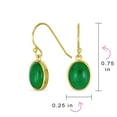 thumbnail image 4 of Bling Jewelry Womens Green Jade Bezel Set Oval Cabochon Gemstone Drop Earrings Gold Plated 925 Silver, 4 of 4