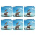 thumbnail image 2 of Balery 6 Pcs Elephant Giraffeleather Coasters Set, Drink Table Cup Coasters For Living Room Kitchen Coffee Decor, 2 of 9