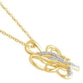 thumbnail image 2 of Arista Diamond Accent 14K Gold Tone Women's Butterfly Pendant in Brass, 18", 2 of 2