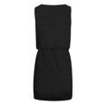 thumbnail image 4 of Vedolay Elegant Dresses For Women Women's Summer Dress Square Neck Short Sleeves Crossover Waist Casual Party Mini Dress,C-Black M, 4 of 5