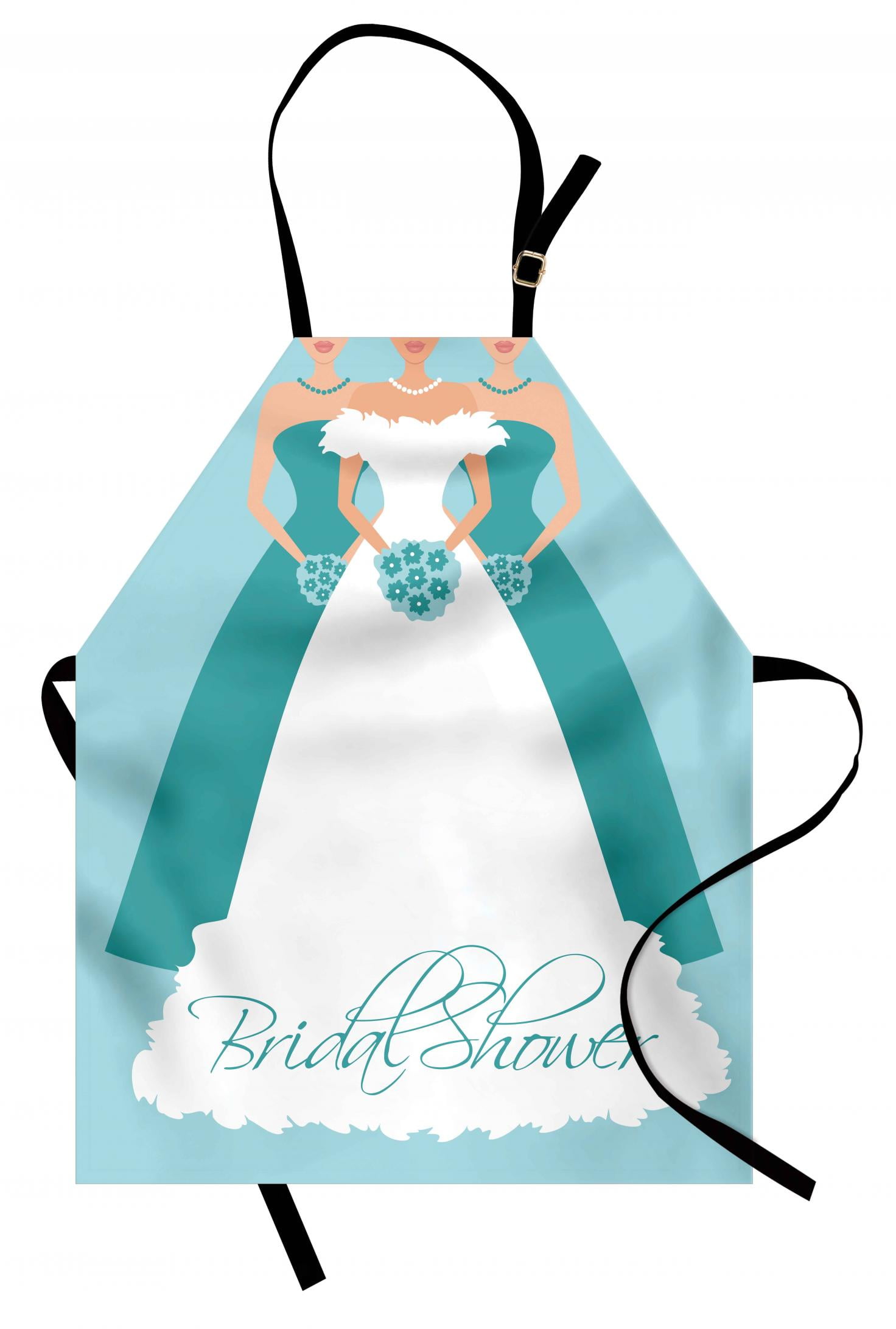 Bridal Shower Apron Bride with her Bridemaids Flowers Celebration Party