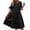 Black, variant on Youmylove Trendy Womens Summer Dress Women's New Mid Length Dress Lace Jacquard Hollow Out Slim V Neck Large Women's Dress Beach Vacation Sun Dress