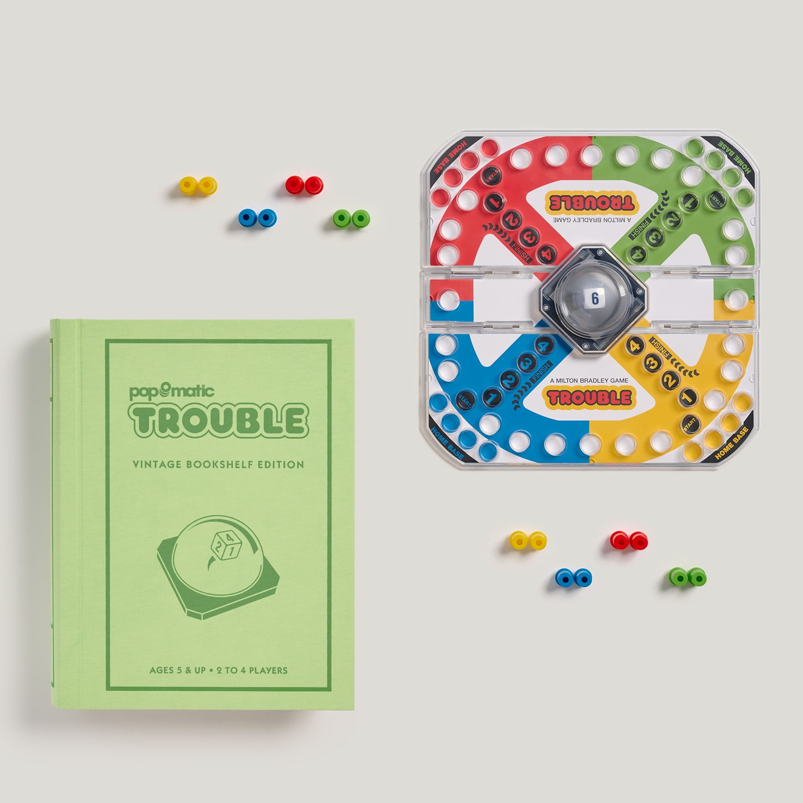 WS Game Company RISK, Trouble, and Guess Who? Vintage Board Game Bookshelf Collection