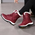 thumbnail image 3 of Mepaouo Womens Winter Snow Boots Waterproof Mid Calf Warm Insulated Lace up Boots(Red,6), 3 of 5