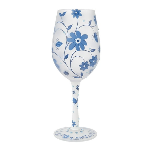 Lolita Chinoiserie Charm Hand Painted Multicolor Wine Glass 15oz