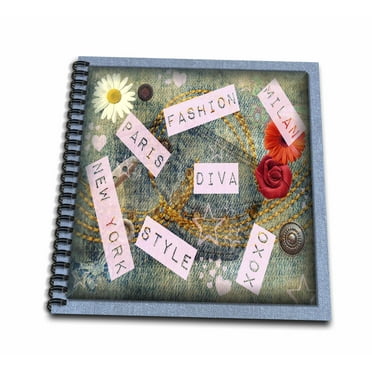 3dRose Denim Fashion - Drawing Book, 8 by 8-inch