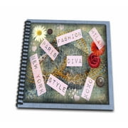 3dRose Denim Fashion - Drawing Book, 8 by 8-inch