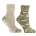 thumbnail image 5 of MinxNY Women's Non-Skid Warm Soft and Fuzzy Lavender Infused 2-Pair Pack Slipper Socks with Lavender Sachet Gift, Hearts, Pink & Tan, 5 of 10