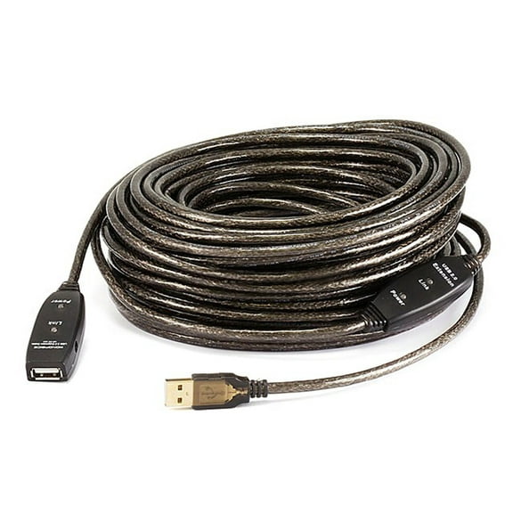 Monoprice USB 2.0 Extension Cable - 82 Feet - Black | USB Type-A Male to USB Type-A Female, Active, 26/22AWG, Repeater, Kinect & PS3 Move Compatible
