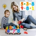 thumbnail image 3 of Compatible with Major Brands Train Set Tracks，11 PCS Wooden Train Set Magnetic Wooden Number Train Set Includes 1 Engine Car, Montessori Toys for 2,3,4 Years Old Toddlers Boys and Girls, 3 of 6