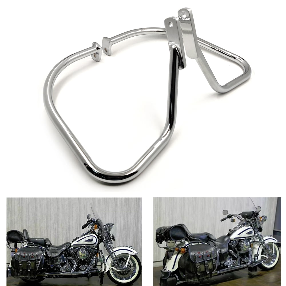 HTTMT Chrome Rear Saddlebag Guard Crash Bar Compatible With Harley