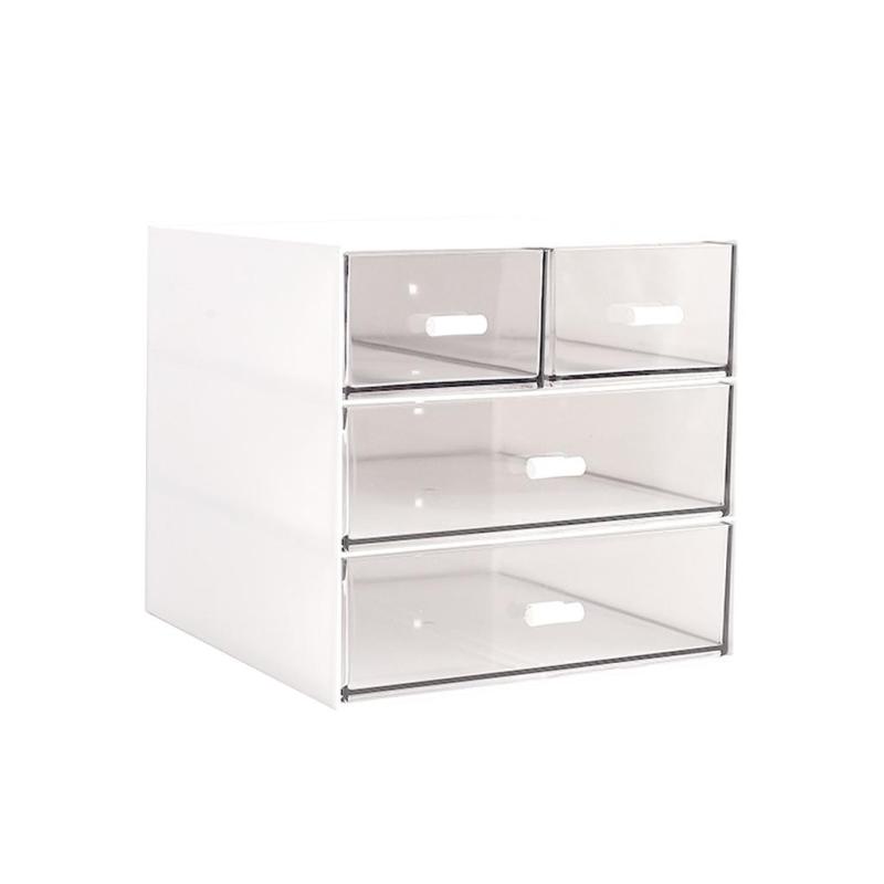 Desk Storage Box Plastic Storage Box Multiple Grid with Drawers for