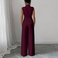 thumbnail image 5 of Stichou Suits 2 Piece Set for Women Sophisticated One Button Blazer Wide Leg Trousers Set Professional 2026 Office Work Casual Solid Outfits Purple 2XL, 5 of 7