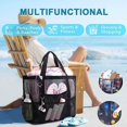 thumbnail image 2 of Bolsa de playa de malla grande negra de 1 pieza, bolsa de playa, bolsa de natación de malla de verano, bolsa de piscina, bolsa de fin de semana, bolsa de compras, 2 of 5