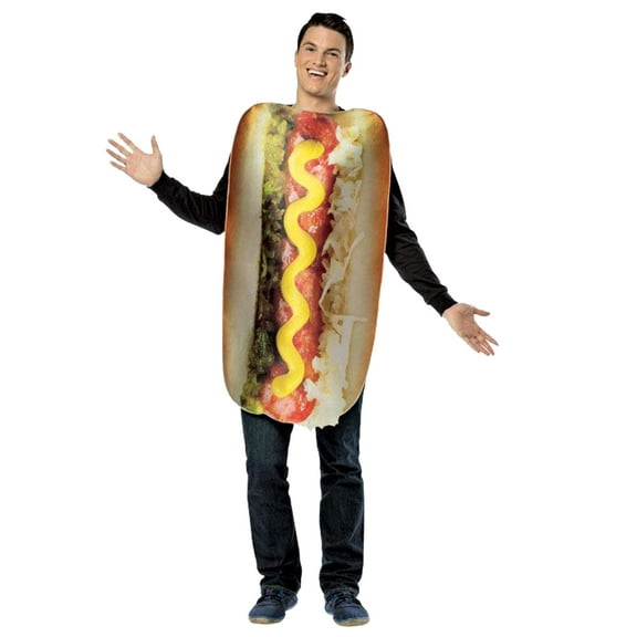 Rasta Imposta Hot Dog Costume for Adults with Poly-Foam Tunic, One Size