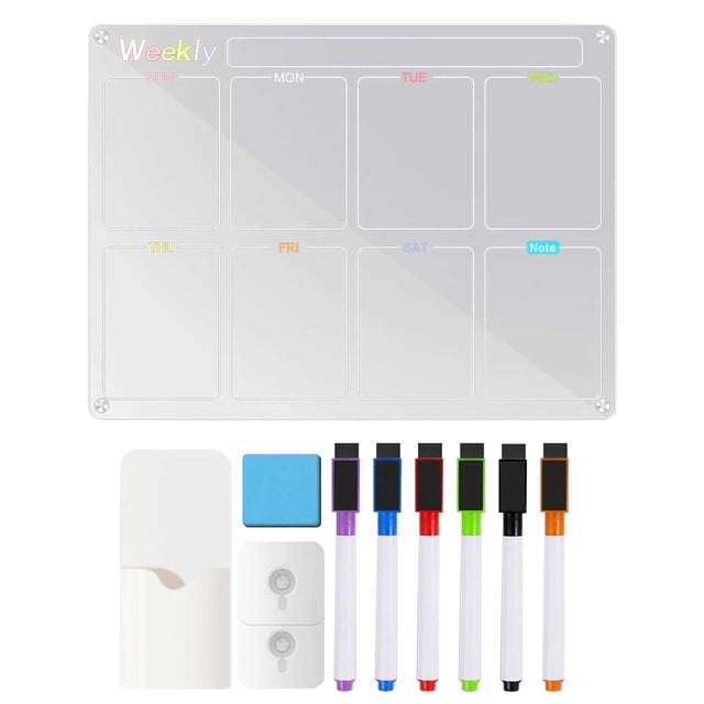 Acrylic Magnetic Refrigerator Stickers, Office Work And Learning Notes, Weekly Schedule, Transparent Magnetic Display Board, Household Use