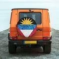thumbnail image 7 of DouZhe Waterproof Spare Tire Cover, Antigua and Barbuda Metallic Style Flag Prints Adjustable Wheel Covers Fit for Jeep Trailer RV SUV Car, 16 inch, 7 of 7