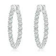 thumbnail image 1 of Angara Lab Grown Diamond Earrings - Prong-Set Round Diamond Hoop Earrings in Platinum for Women, 1 of 8