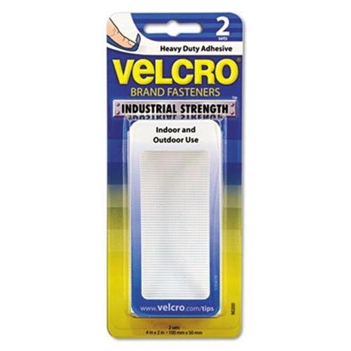 Velcro(r) brand industrial strength tape 4"x2" 2/pkg-white, 5 pack