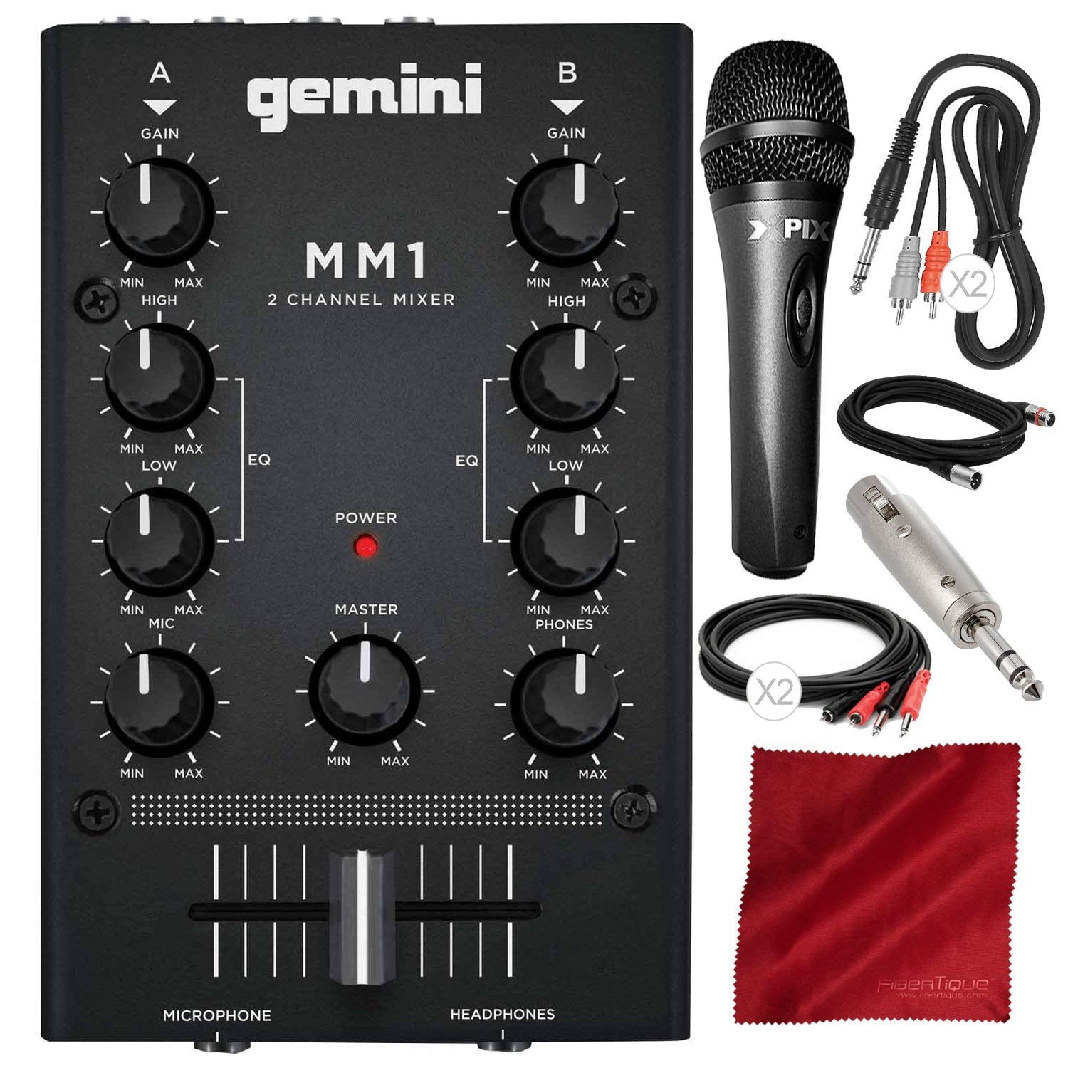 "Gemini MM1 2Channel Compact Mixer with Xpix Studio Condenser