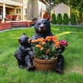 thumbnail image 5 of Aukfa Bear and Cub Garden Statue with Planter, Resin Outdoor Animal Planter Sculpture for Yard, Lawn, Patio, Porch Decor, Weather-Resistant Garden Ornament, 5 of 8