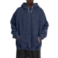 thumbnail image 3 of Men Hoodies Oversized Unisex Acid Wash Hoodie Vintage Cotton Sweatshirt Royal Blue S, 3 of 7