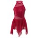 thumbnail image 1 of Kids Girls Shiny Sequin Ballet Leotard Dress Figure Skating Lyrical Ballroom Dance Dress Sleeveless Sheer Mesh Tutu Dancewear8 Gong Bohan LED, 1 of 2