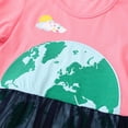 thumbnail image 6 of Girls Cartoon Dress Applique Party Dresses Space Planet Pattern Casual Cotton Short Sleeve Baby Clothing Baby Streetwear, 6 of 8