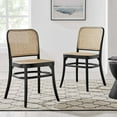 thumbnail image 3 of Modway Winona Wood Dining Side Chair Set of 2 in Black, 3 of 10