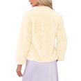 thumbnail image 3 of Women's Faux Fur Coat Collarless Open Front Evening Fluffy Jacket for Special Occasions and Parties XL Apricot, 3 of 6