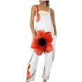 thumbnail image 2 of Pantalon pour Femmes Mode Sans Manches Imprimé Épaules Dénudées Décontracté Combinaison Patchwork Blanc m, 2 of 5